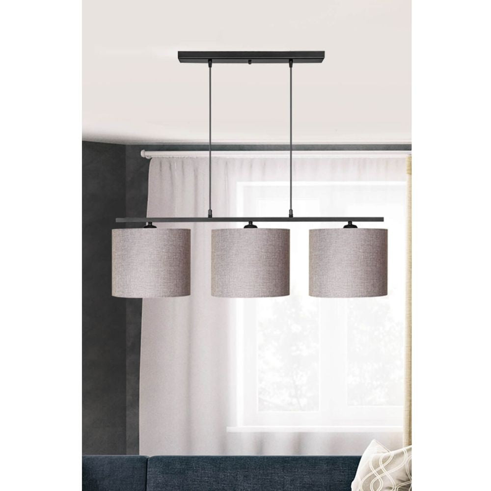 Lampada a sospensione con paralumi tessuto Medusa ASZ1532 colore beige