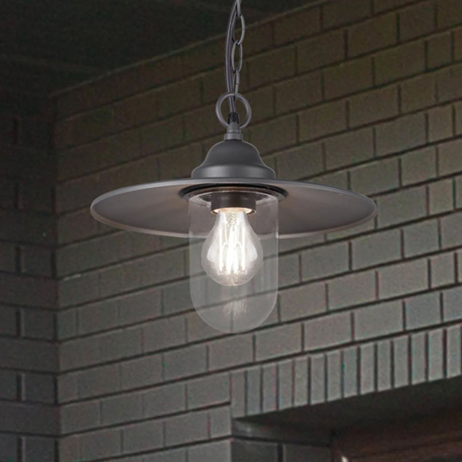 LÚZETE - LAMPADA A SOSPENSIONE DA ESTERNO E27 IP44 ANTRACITE TULSI