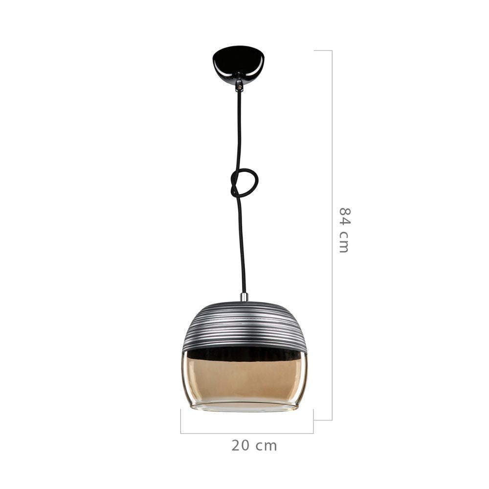 Lampada a sospensione diffusore bicchiere rovesciato nero Punto ASZ0857