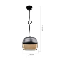Lampada a sospensione diffusore bicchiere rovesciato nero Punto ASZ0857