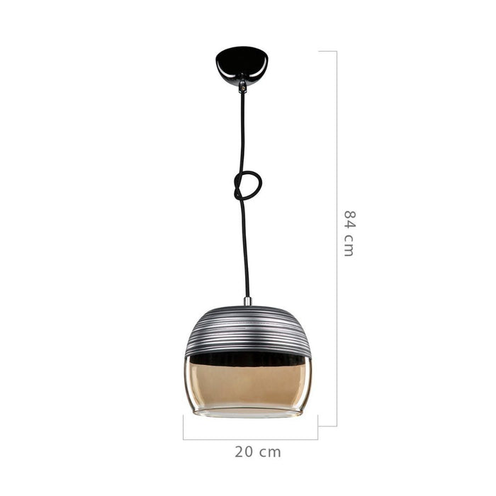 Lampada a sospensione diffusore bicchiere rovesciato nero Punto ASZ0857