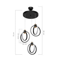 Lampada a sospensione Felicia tre punti luce cerchi LED ASZ1593