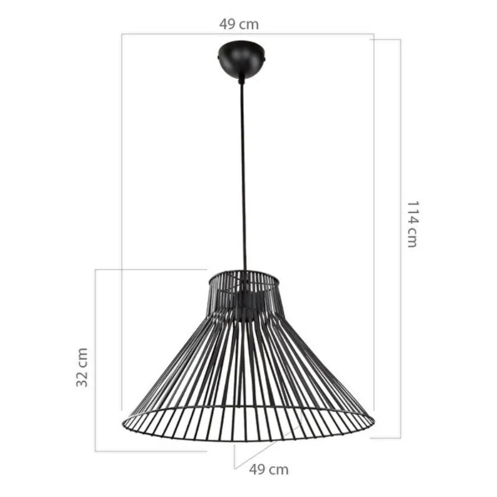 Lampada a sospensione filo metallico Panama MDL4135 colore nero