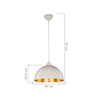 Lampada a sospensione in metallo Topak ASZ0948 colore bianco