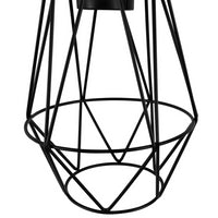 IDMarket - Lampada a sospensione industriale a forma di diamante in metallo nero a 3 lampade