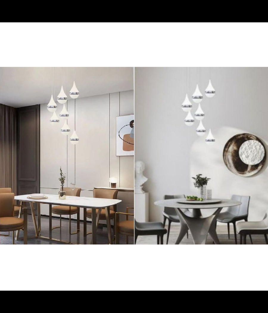 Lampada A Sospensione Led 80watt Design Goccia A Cascata Luce 6500k 4000k Lp-18a         