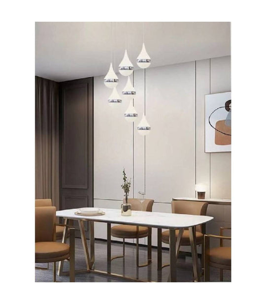 Lampada A Sospensione Led 80watt Design Goccia A Cascata Luce 6500k 4000k Lp-18a  -bianco Naturale      -