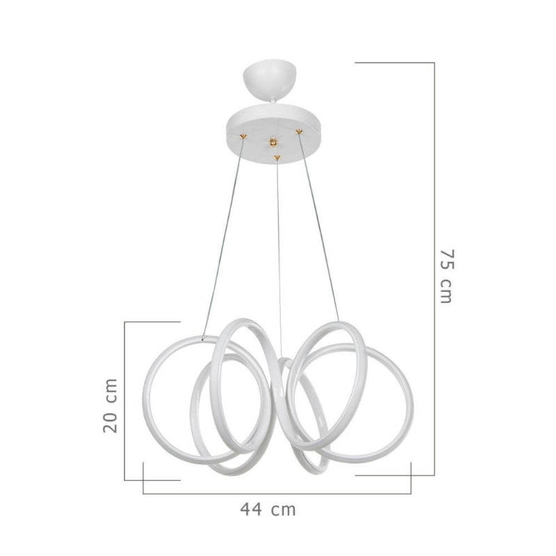 Lampada a sospensione LED Ilya forma spirale bianca MDL4439