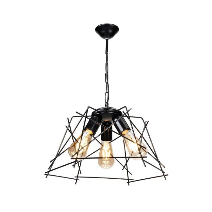 Lampada a sospensione 3 luci in metallo asimmetrico Tena MDL3854 colore nero