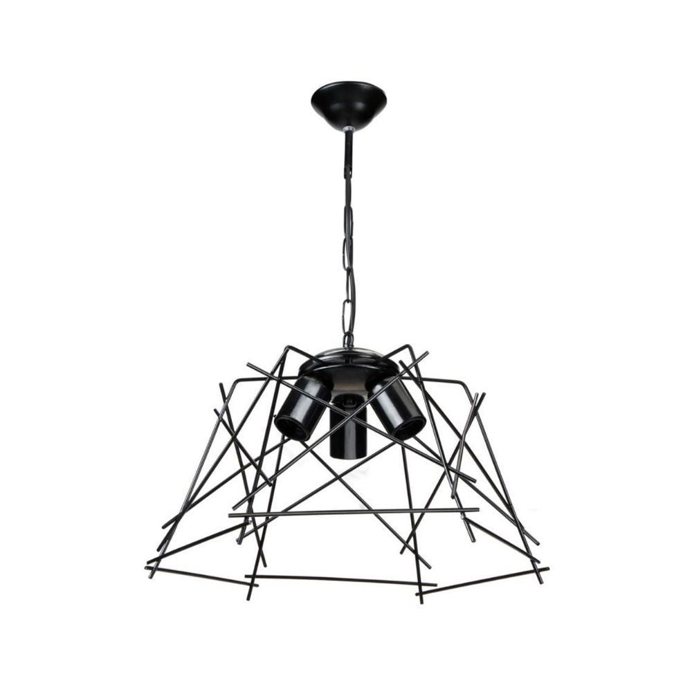 Lampada a sospensione 3 luci in metallo asimmetrico Tena MDL3854 colore nero