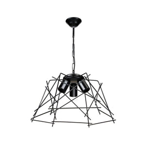Lampada a sospensione 3 luci in metallo asimmetrico Tena MDL3854 colore nero
