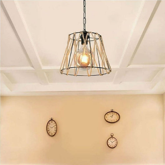 Lampada a sospensione metallo e corda Evren ASZ0881 colore nero