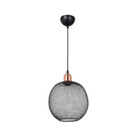 Lampada a sospensione metallo traforato nero Belin MDL4320