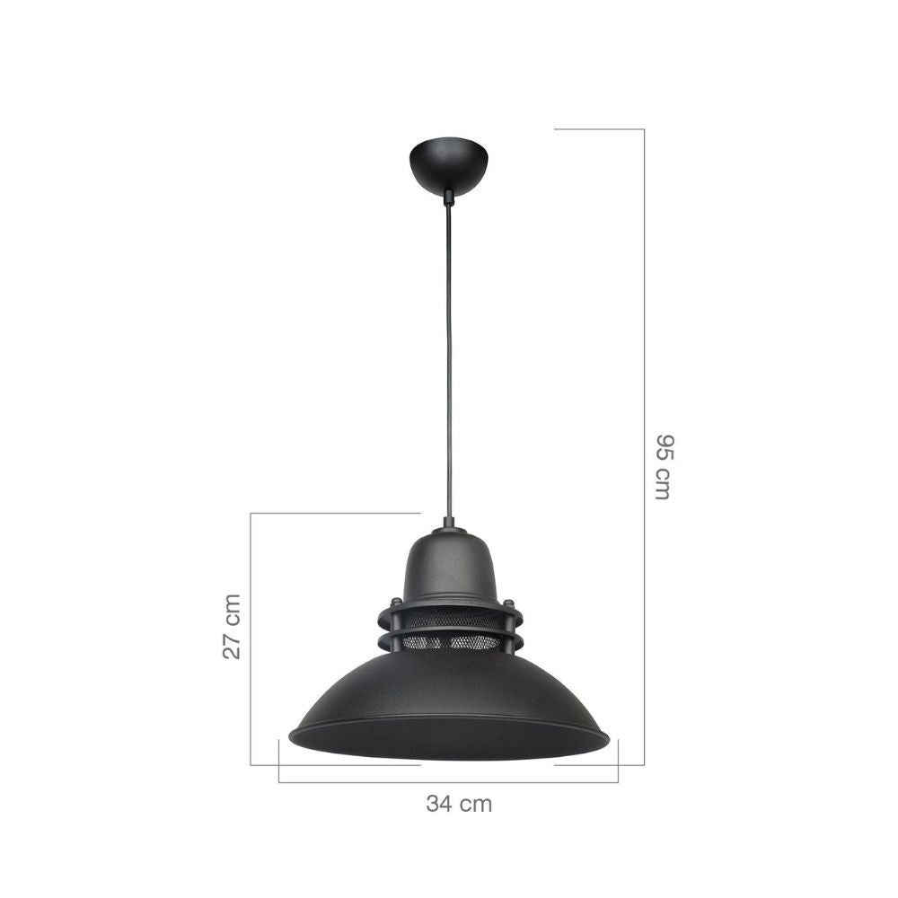 Lampada a sospensione stile industriale Tibet ASZ0871 colore nero