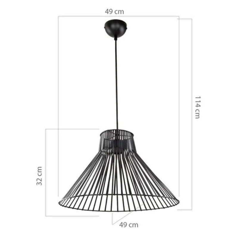 Lampada a sospensione Panama MDL4135 filo metallico nero