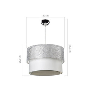 Lampada a sospensione Polo MDL2355 in tessuto grigio