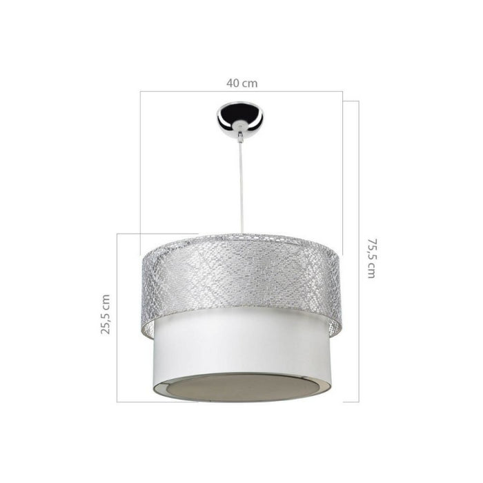 Lampada a sospensione Polo MDL2355 in tessuto grigio