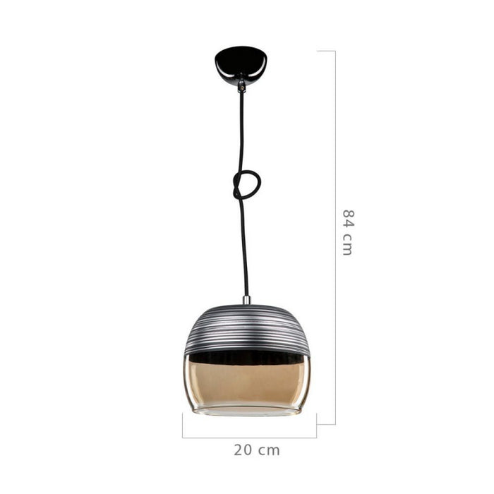 Lampada a sospensione Punto ASZ0857 diffusore bicchiere rovesciato nero