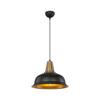 Lampada a sospensione Rena ASZ1341 metallo nero interno oro