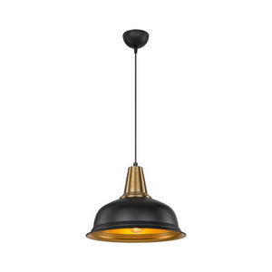 Lampada a sospensione Rena ASZ1341 metallo nero interno oro