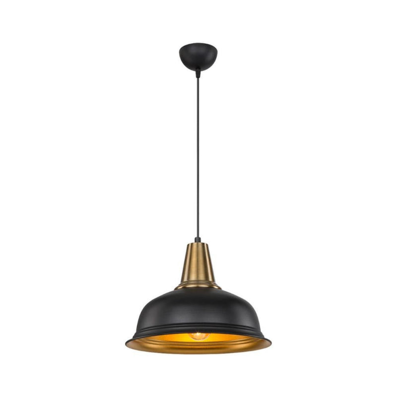 Lampada a sospensione Rena ASZ1341 metallo nero interno oro