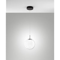 Ariel - Lampada a sospensione singola trasparente di Fabas Luce - Led 14W dimmerabile - Lampada da soffitto design moderno