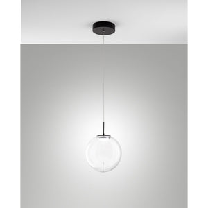 Ariel - Lampada a sospensione singola trasparente di Fabas Luce - Led 14W dimmerabile - Lampada da soffitto design moderno