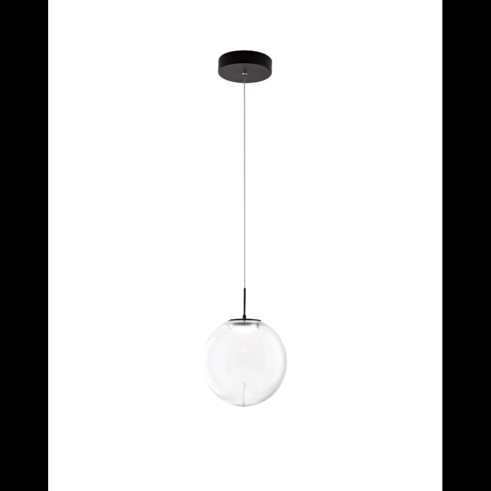 Ariel - Lampada a sospensione singola trasparente di Fabas Luce - Led 14W dimmerabile - Lampada da soffitto design moderno