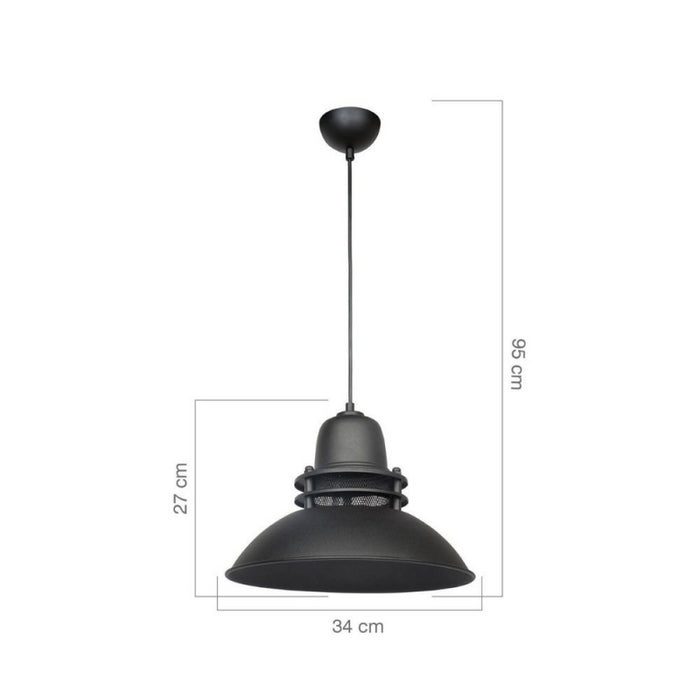 Lampada a sospensione Tibet ASZ0871 nera stile industriale