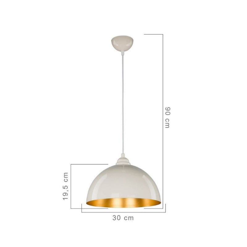 Lampada a sospensione Topak ASZ0948 in metallo bianco