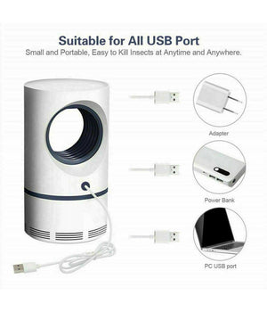 Lampada Anti Zanzare Insetti Mosche Zanzariera Elettrica Usb Led Aspiratore Fan         