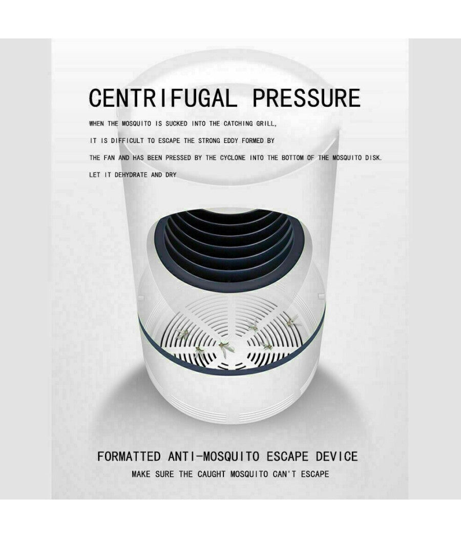 Lampada Anti Zanzare Insetti Mosche Zanzariera Elettrica Usb Led Aspiratore Fan         