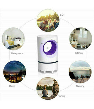 Lampada Anti Zanzare Insetti Mosche Zanzariera Elettrica Usb Led Aspiratore Fan         