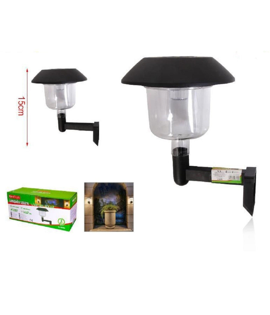 Lampada Applique Ad Energia Solare Da Parete Led 15 Cm Giardino Esterni 2003000         