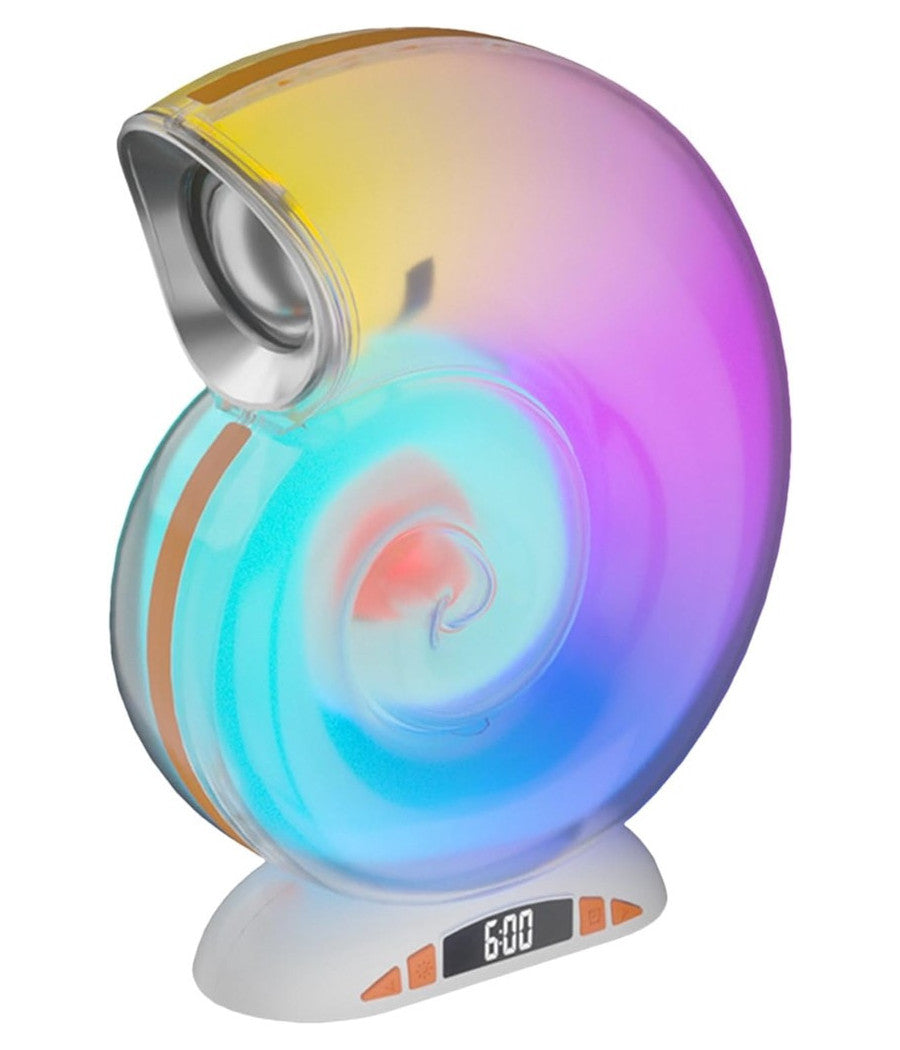 Lampada Caricabatterie Wireless Altoparlante Portatile Luce Notturna Conchiglia         