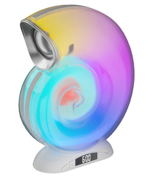 Lampada Caricabatterie Wireless Altoparlante Portatile Luce Notturna Conchiglia         