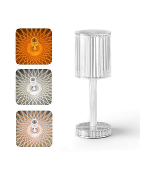 Lampada Cristallo Touch Da Tavolo A Batterie Ricaricabile Usb Luce Dimmerabile         