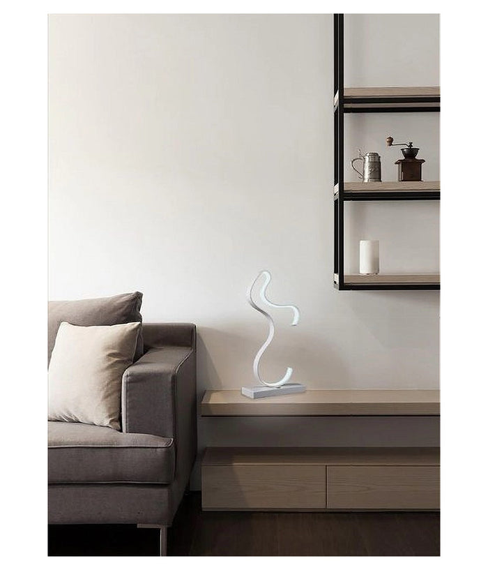 Lampada Da Comodino Curva Lume 12w Lumino Moderno Luce Fredda Calda Naturale D03         