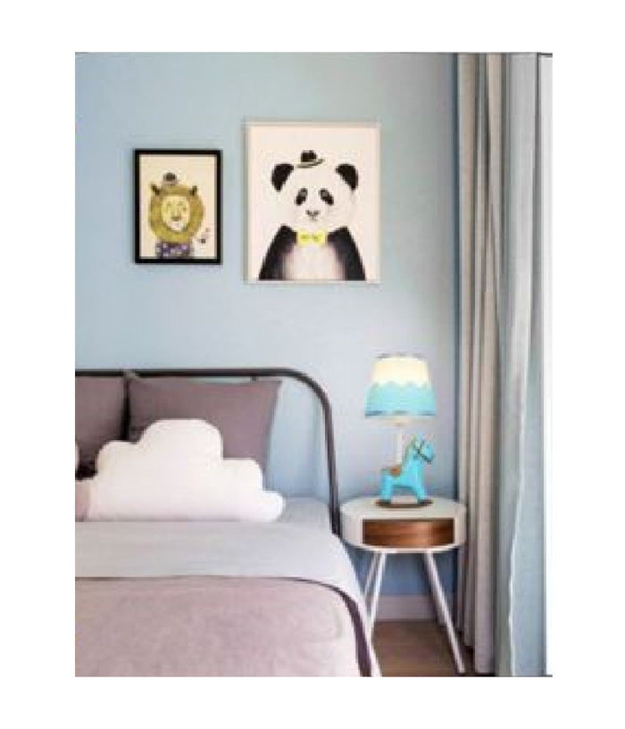 Lampada Da Comodino Scrivania Cameretta Bimba Bimbo Cavallo A Dondolo E27 D09  Blu       