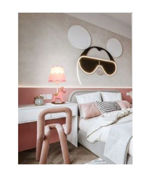 Lampada Da Comodino Scrivania Cameretta Bimba Bimbo Cavallo A Dondolo E27 D09  Rosa       