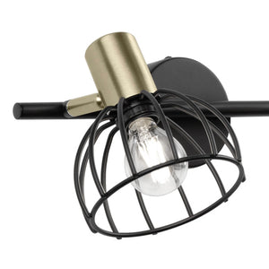 LÚZETE - LAMPADA DA PARETE 2 LUCI NERO OPACO GABRIELLE