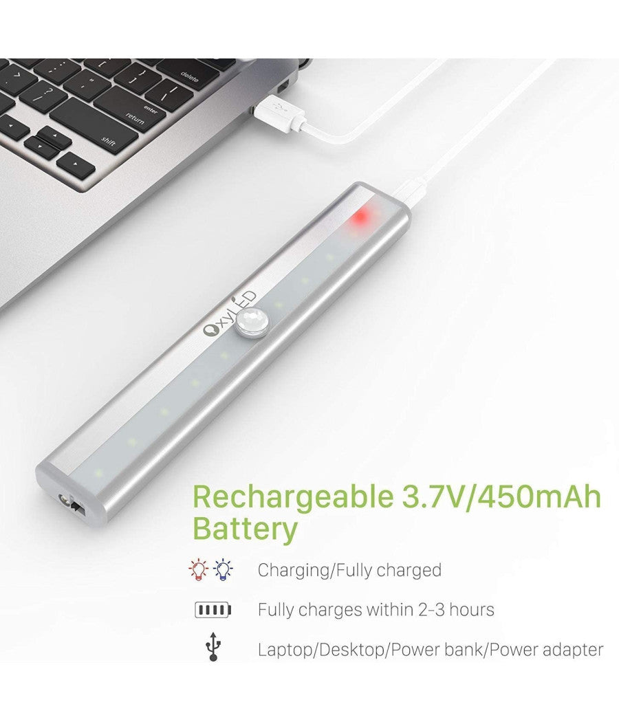 Trade Shop - Lampada Da Parete A Induzione 10led Con Sensore Di Movimento Per Armadi Q-led100 -