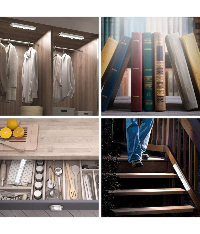 Trade Shop - Lampada Da Parete A Induzione 10led Con Sensore Di Movimento Per Armadi Q-led100 -