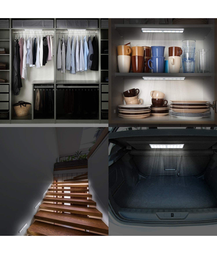 Trade Shop - Lampada Da Parete A Induzione 10led Con Sensore Di Movimento Per Armadi Q-led100 -