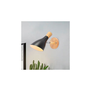 LÚZETE - LAMPADA DA PARETE LEGNO/NERO HERDIS