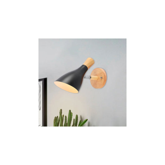 LÚZETE - LAMPADA DA PARETE LEGNO/NERO HERDIS