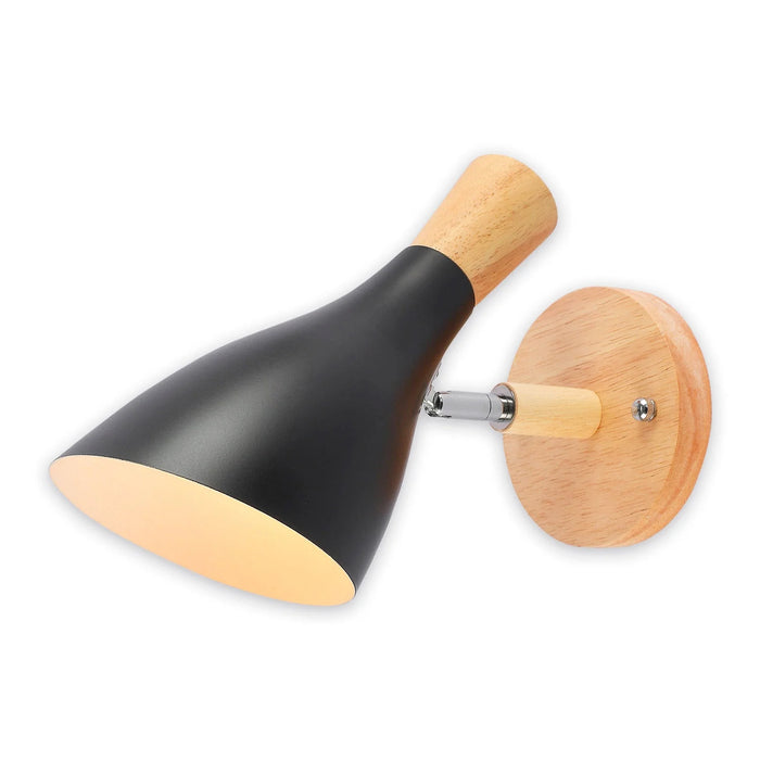 LÚZETE - LAMPADA DA PARETE LEGNO/NERO HERDIS