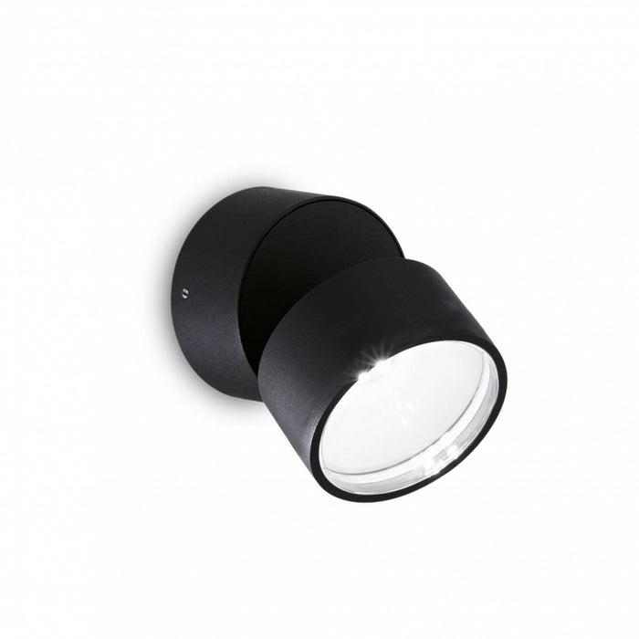 Lampada Da Parete Omega Ap Round Nero 4000K Ideal-Lux