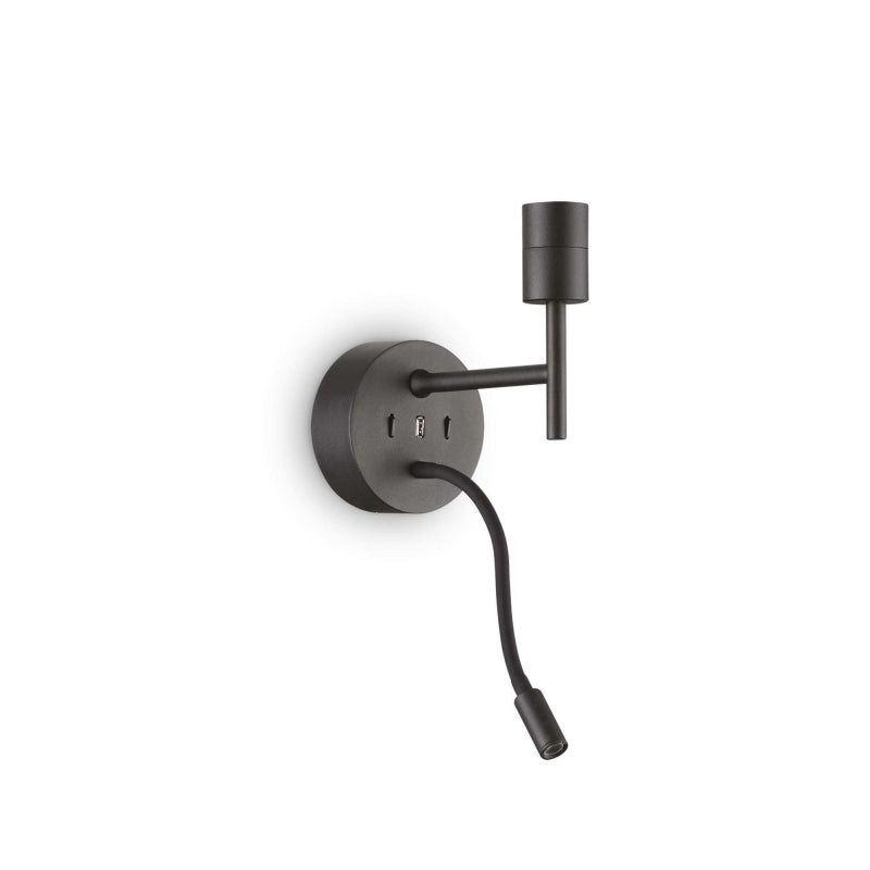 Lampada Da Parete Set Up Map2 Nero Ideal-Lux