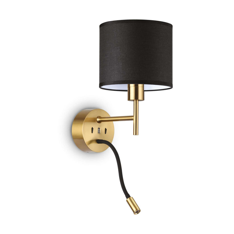 Lampada Da Parete Set Up Map2 Ottone Ideal-Lux